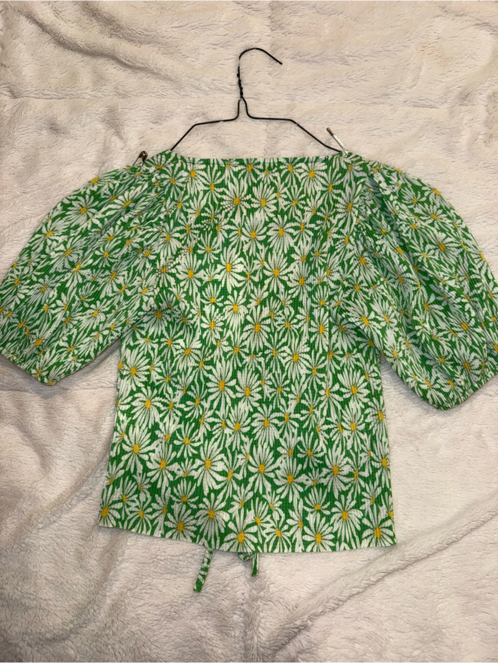 Zara Green Daisy Print Crop Top - Picture 3 of 3
